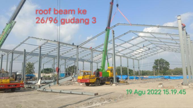 Struktur Baja Prefabrikasi Kekuatan Tinggi Struktur Baja Ringan Gudang 14