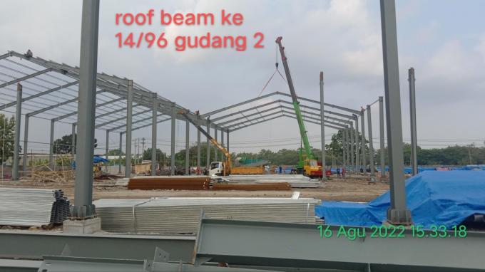 Struktur Baja Prefabrikasi Kekuatan Tinggi Struktur Baja Ringan Gudang 15