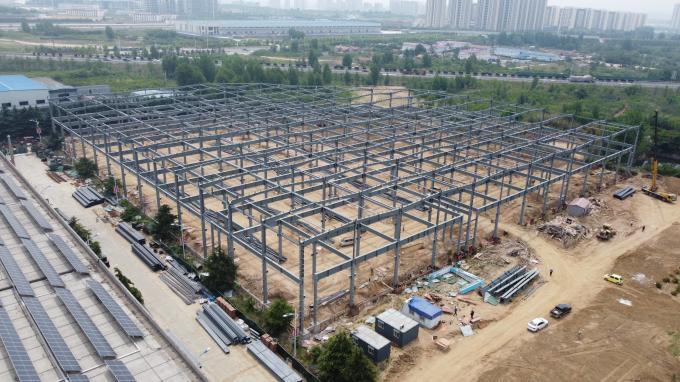 Prefab H-Section Steel Structure Workshop Dengan Jembatan Crane Anti-korosi 12