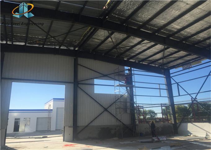 Kekuatan tinggi Prefab Struktur baja gudang kokoh untuk kapasitas beban superior 0
